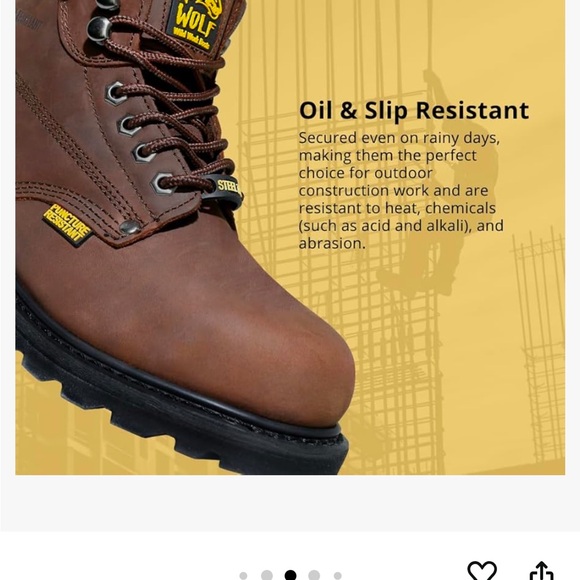 NWT Wolf Men’s Work Boots 9.5 - Picture 4 of 10